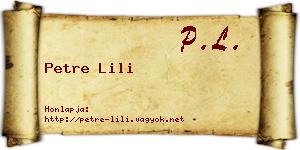 Petre Lili névjegykártya